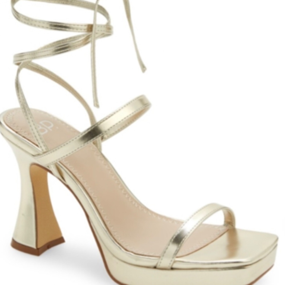 BP Platform Netta Platform Sandal Metallic Gold Nordstrom size 8.5